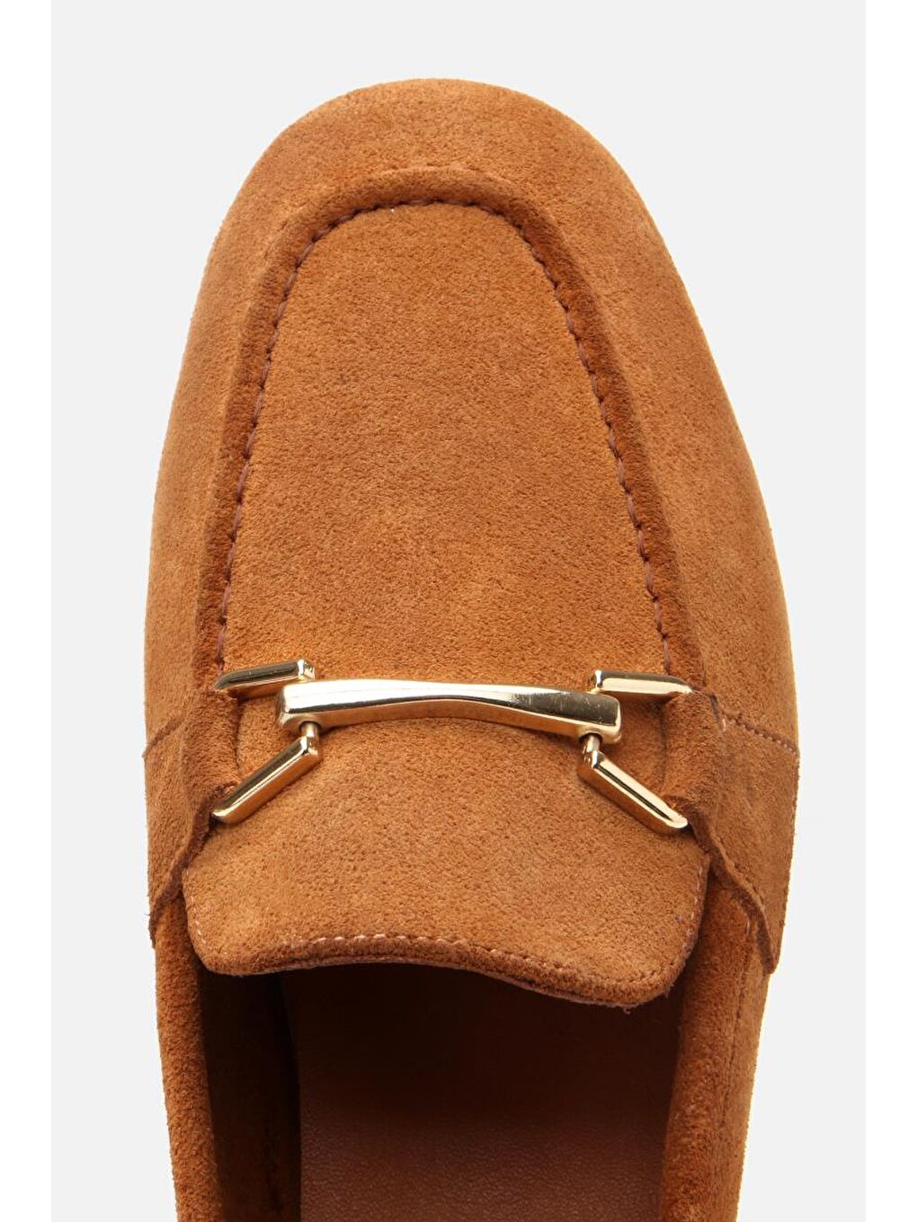 Kahverengi Kadın Deri Taba Tokalı Loafer-6