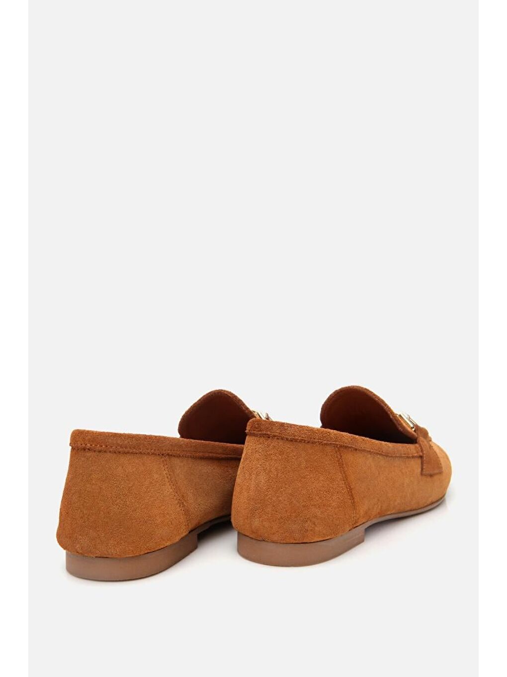 Kahverengi Kadın Deri Taba Tokalı Loafer-7