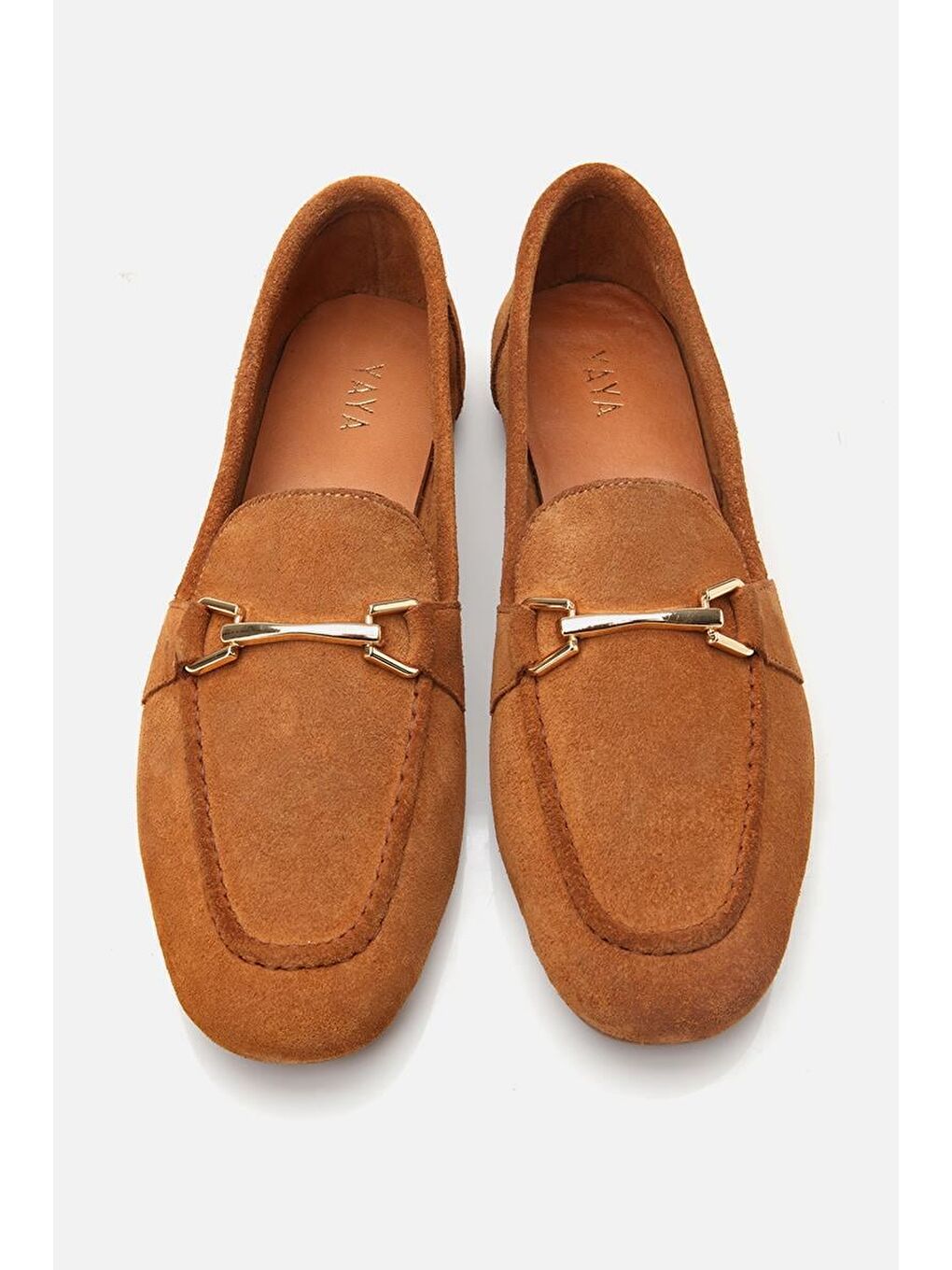 Kahverengi Kadın Deri Taba Tokalı Loafer-8