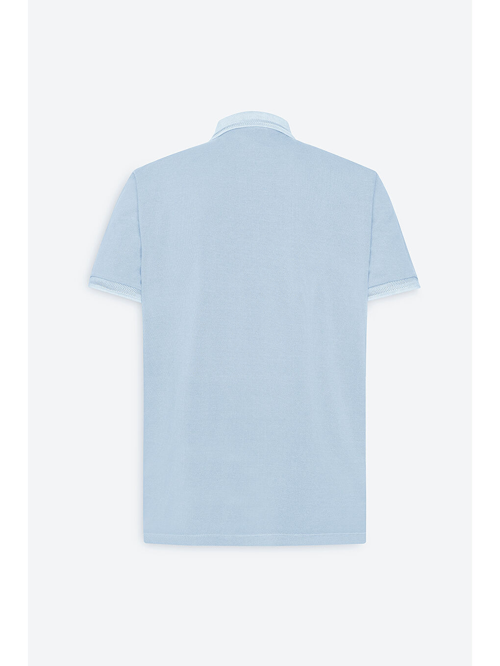 Erkek Açık İndigo Slim Fit Dar Kesim %100 Pamuk Baskılı Polo Yaka Tişört-8