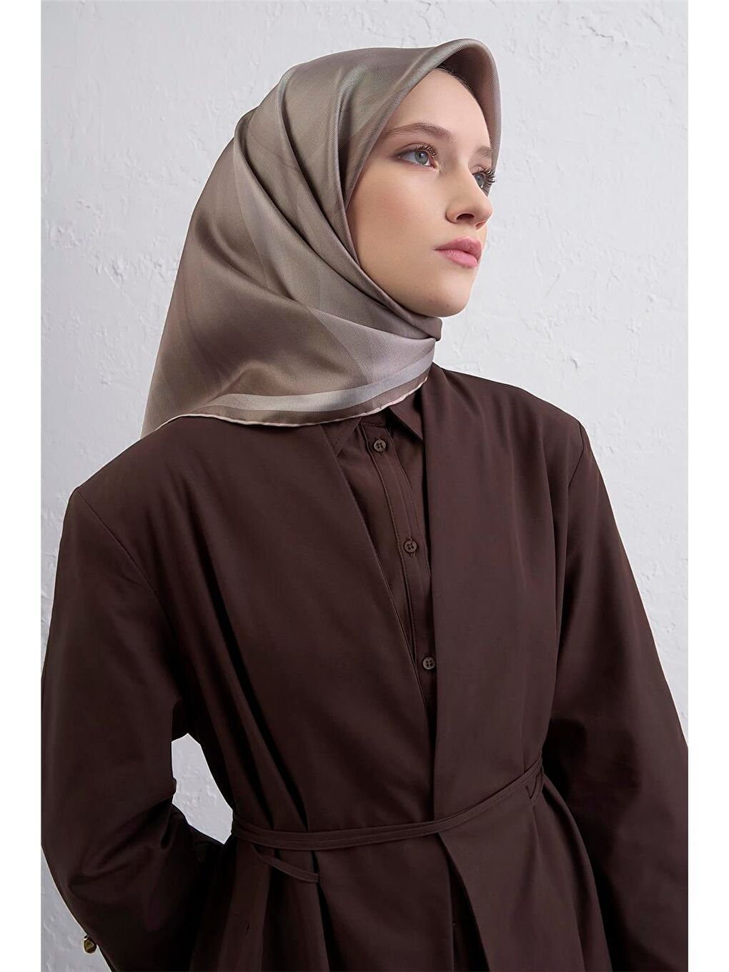 Bej Saf İpek Sura Eşarp 9402D 07-1