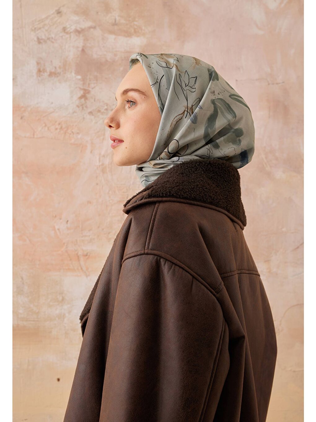 Hera Desen Pamuk İpek Eşarp Mint Yeşili