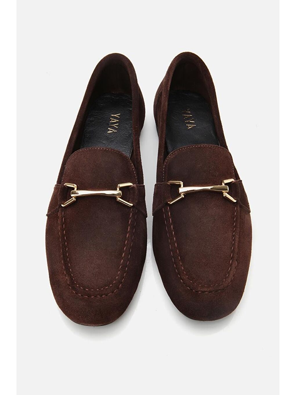 Kahverengi Kadın Deri Kahve Tokalı Loafer-8