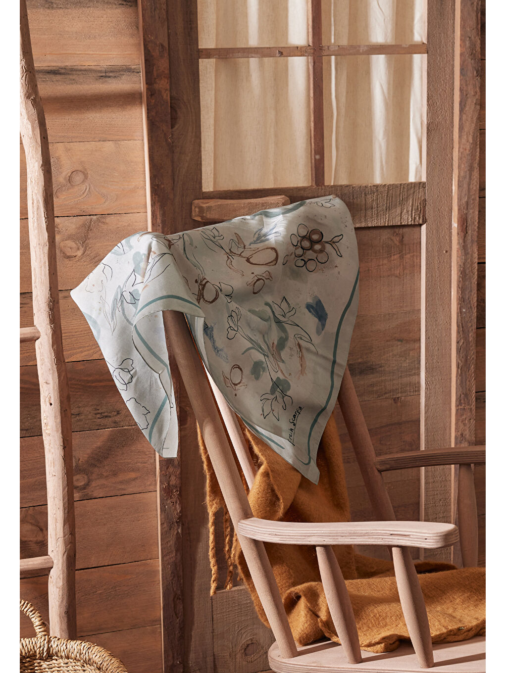 Hera Desen Pamuk İpek Eşarp Mint Yeşili-3