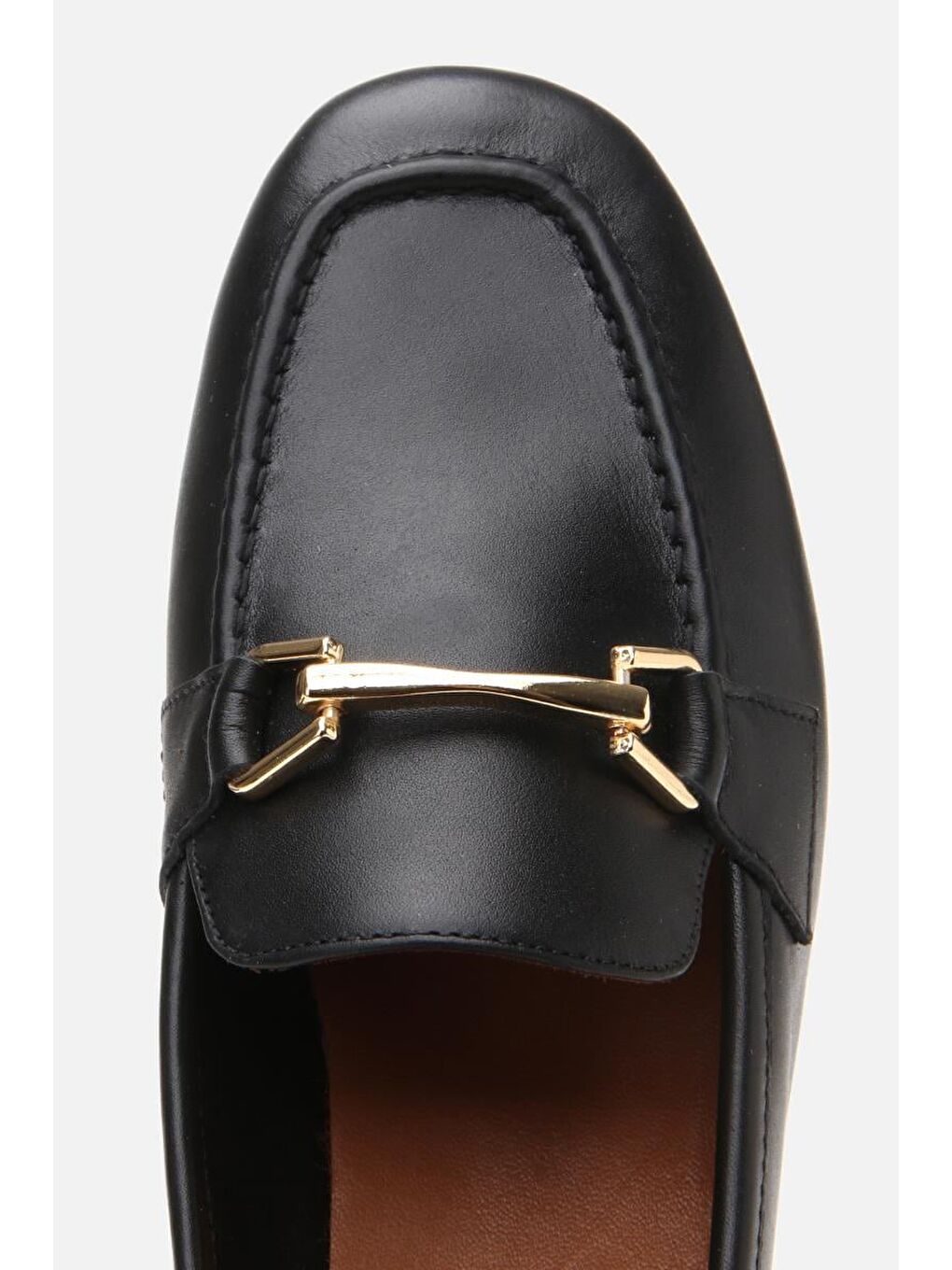Kadın Deri Siyah Tokalı Loafer-6