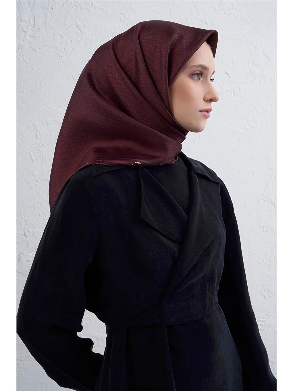 Bordo Saf İpek Sura Eşarp 9401D 51