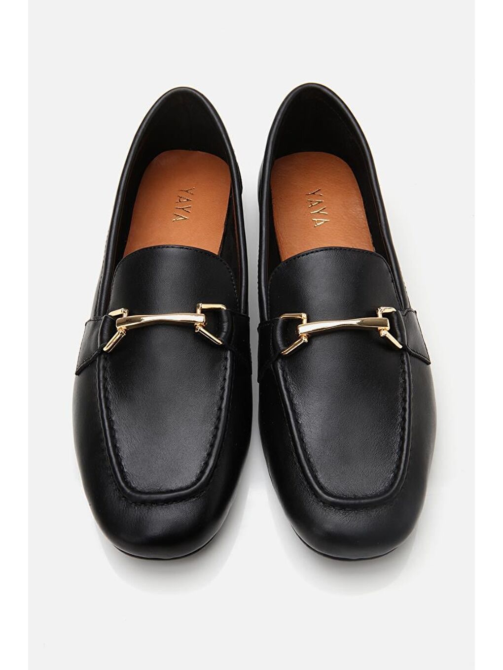 Kadın Deri Siyah Tokalı Loafer-8
