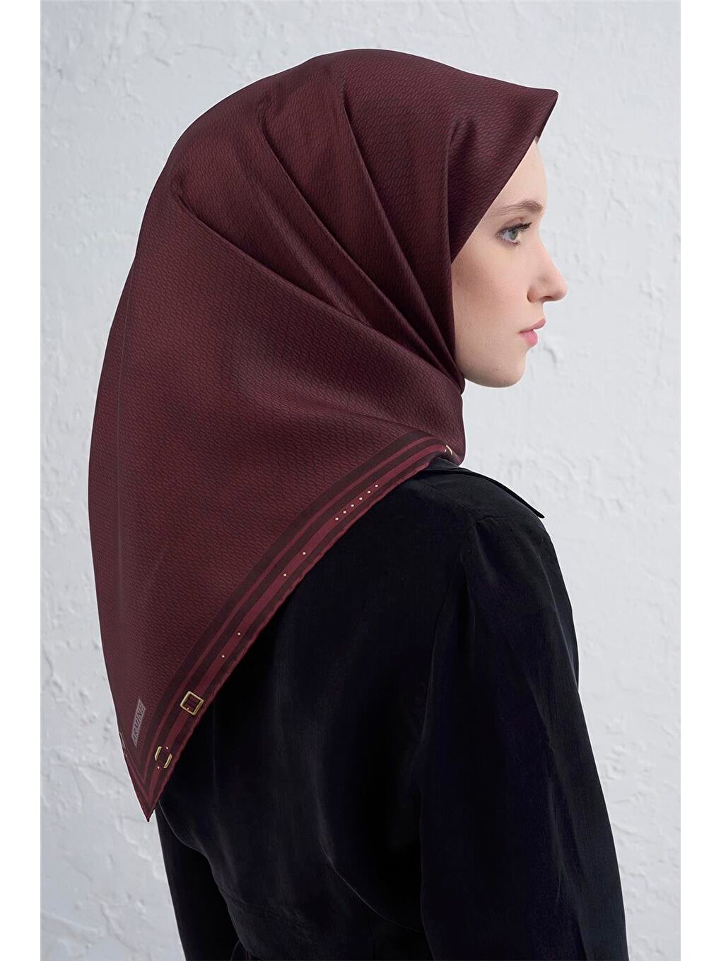 Bordo Saf İpek Sura Eşarp 9401D 51-2