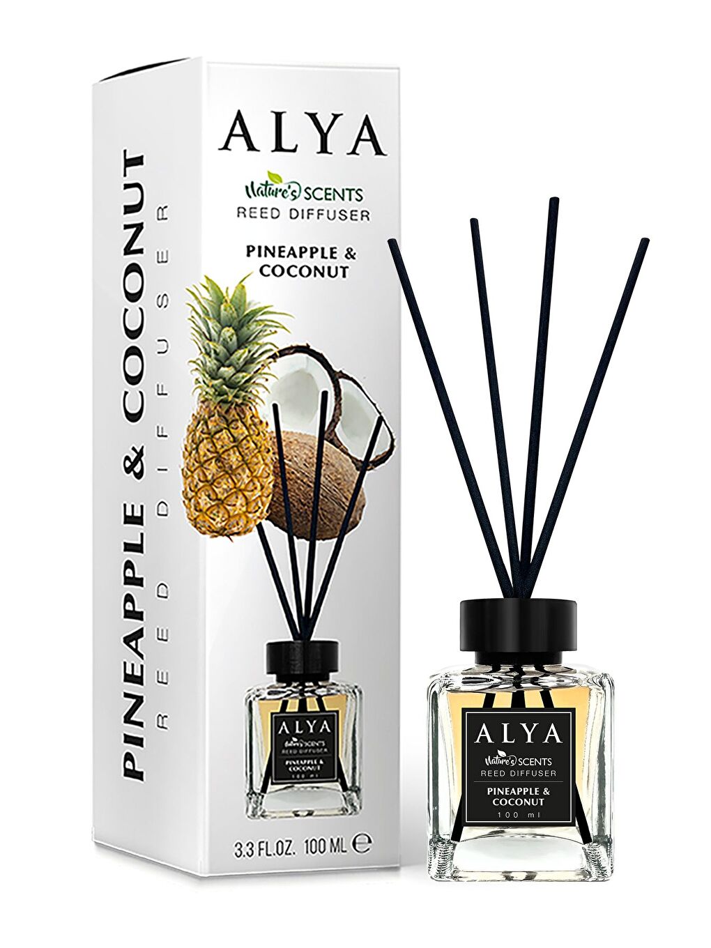 Alya Karışık Nature's Scents Pineapple & Coconut Bambu Çubuklu Oda Kokusu- Ananas & Hindistan Cevizi - 1