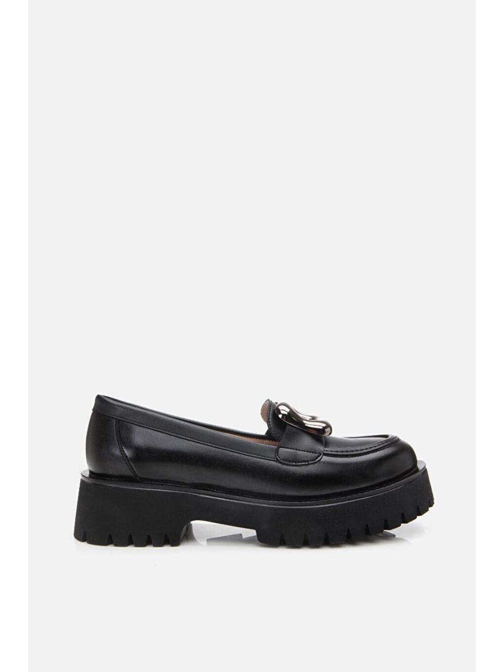 Kadın Siyah Tokalı Günlük Loafer-3