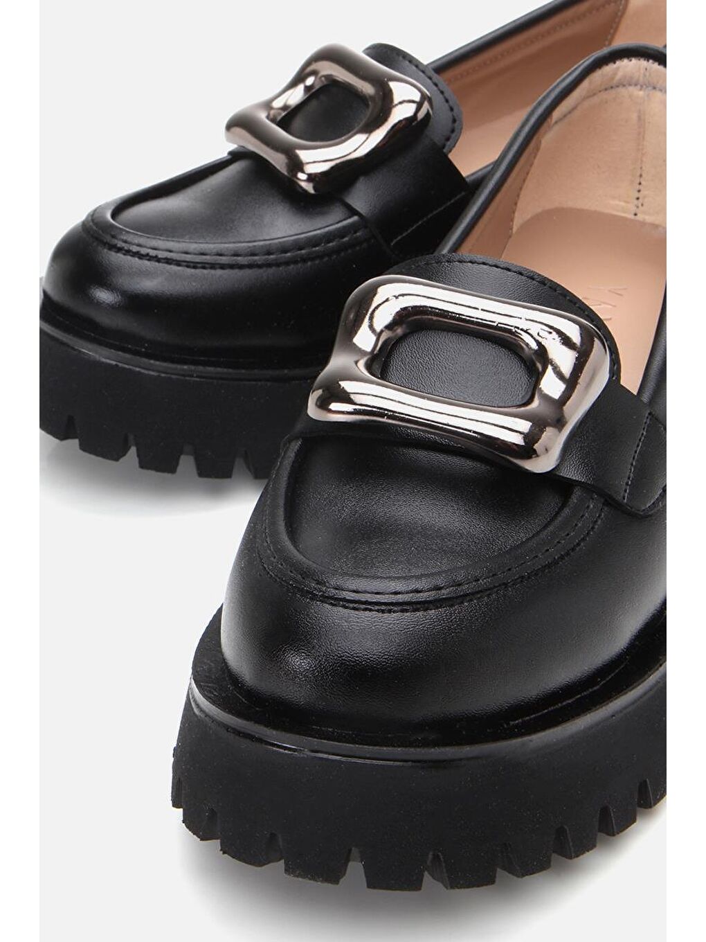 Kadın Siyah Tokalı Günlük Loafer-5