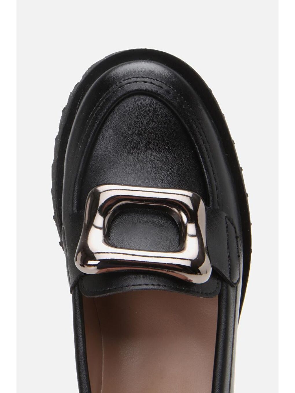 Kadın Siyah Tokalı Günlük Loafer-6