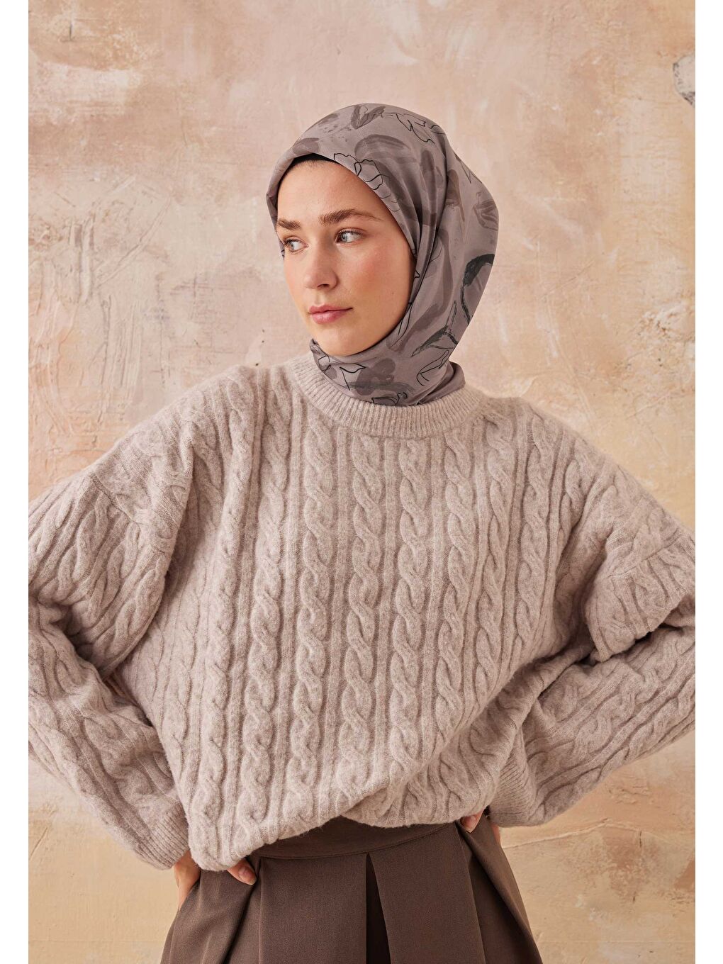 Mürdüm Hera Desen Pamuk İpek Eşarp Erik Çürüğü