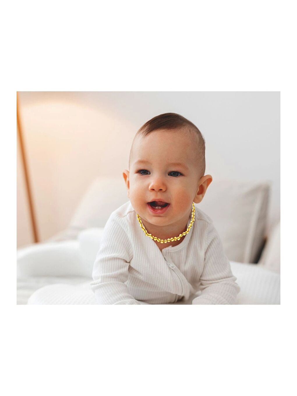 Sarı Kehribar Bebek Kolyesi Bal-1