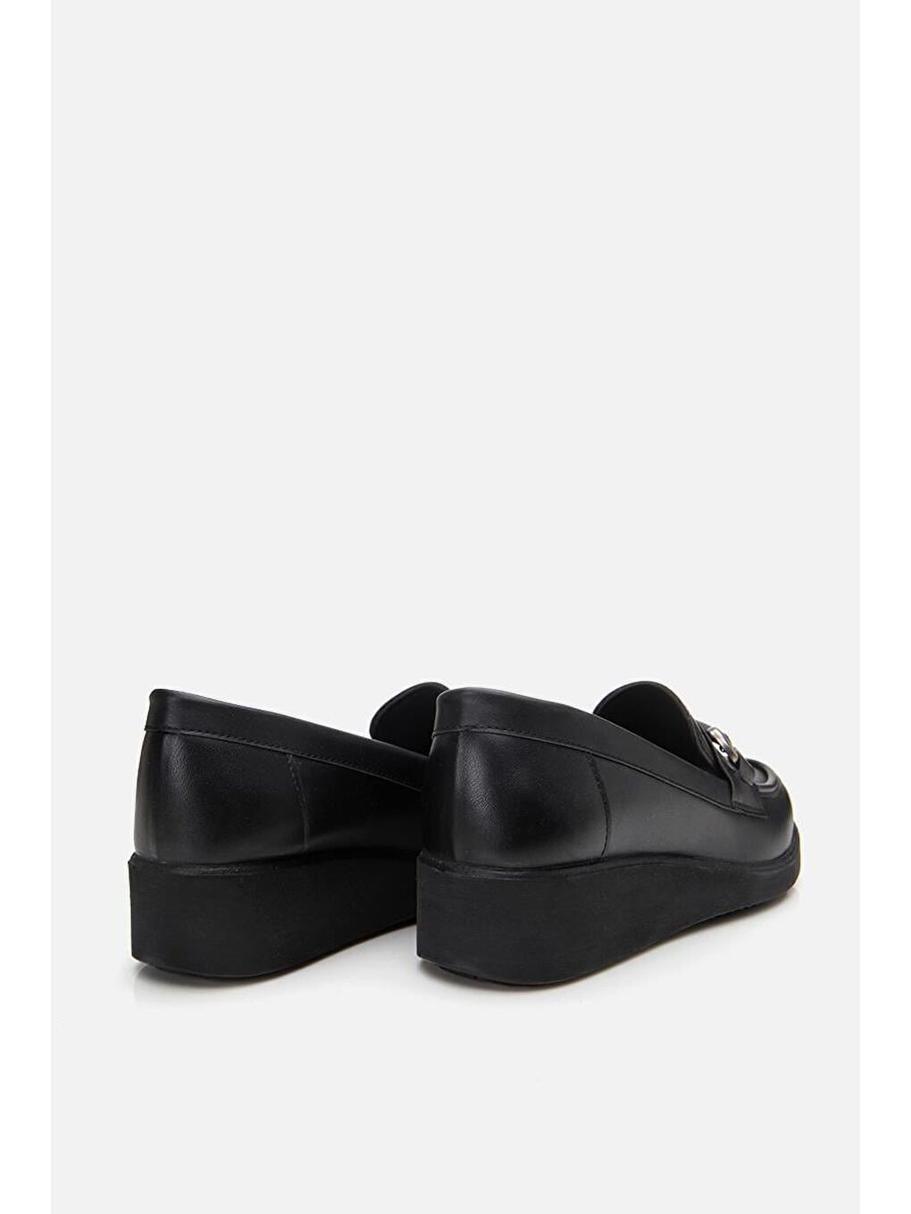 Kadın Siyah Tokalı Günlük Loafer-7