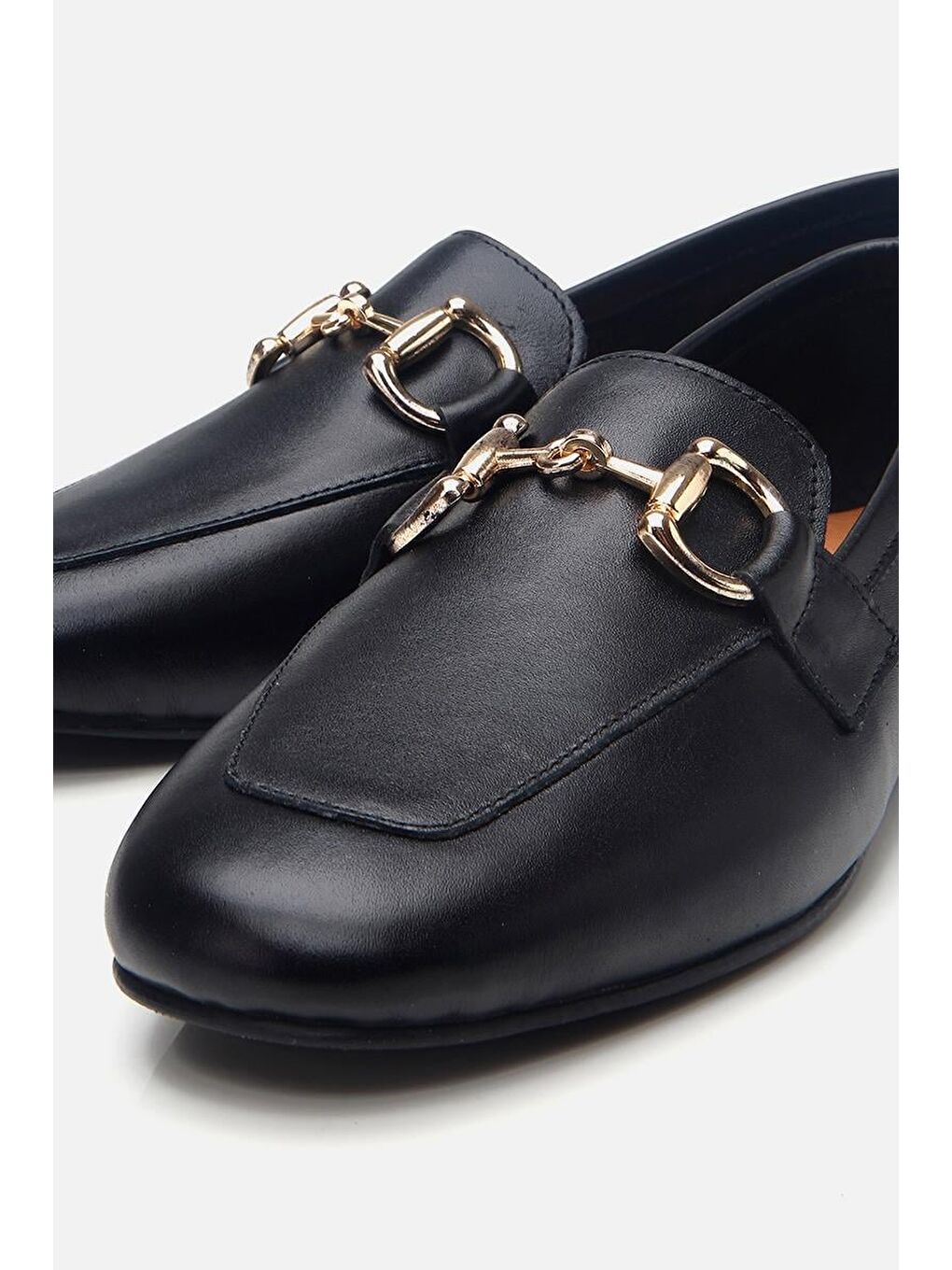 Kadın Deri Siyah Tokalı Loafer-2