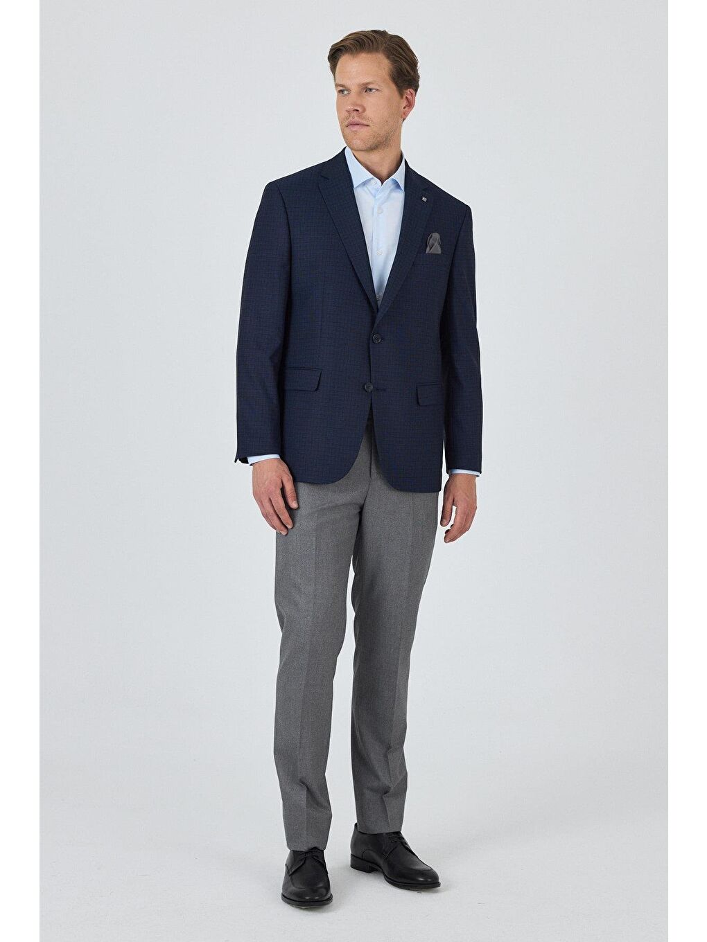 Koyu Lacivert Mono Yaka Bez Ayağı Tam Astar Esnek 4 Drop Comfort Fit Classic Ceket 1002250157-1