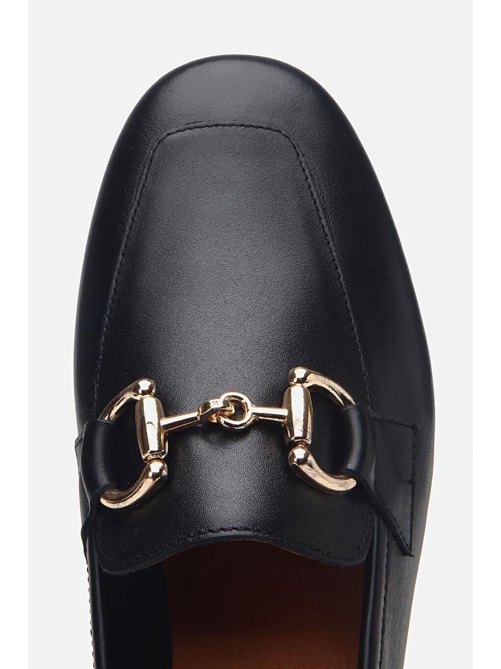 Kadın Deri Siyah Tokalı Loafer-4