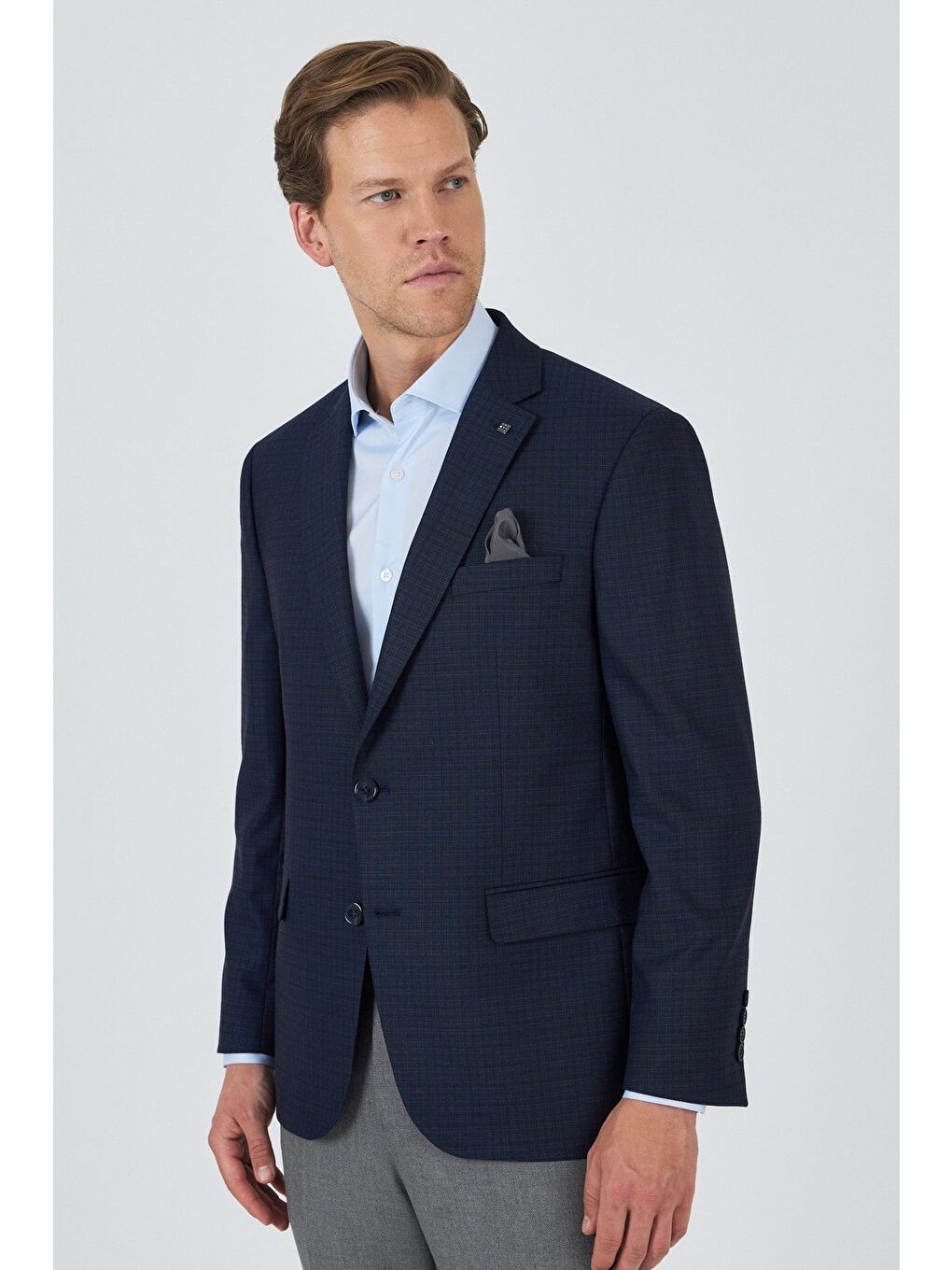 Koyu Lacivert Mono Yaka Bez Ayağı Tam Astar Esnek 4 Drop Comfort Fit Classic Ceket 1002250157-2