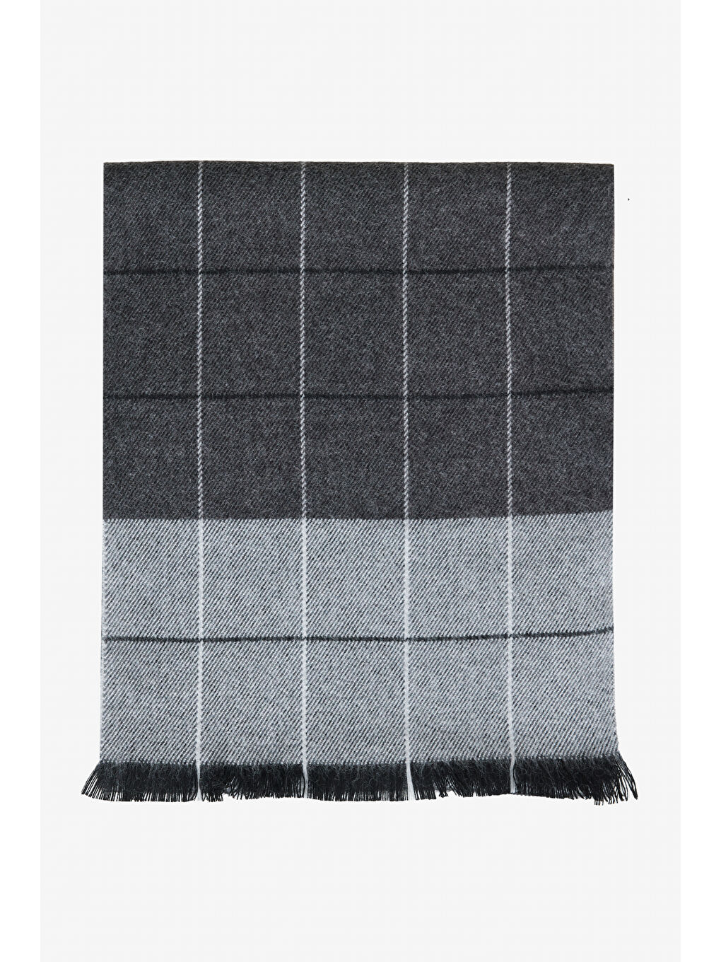 Erkek Gri-Siyah Sıcak Tutan Desenli Triko Atkı