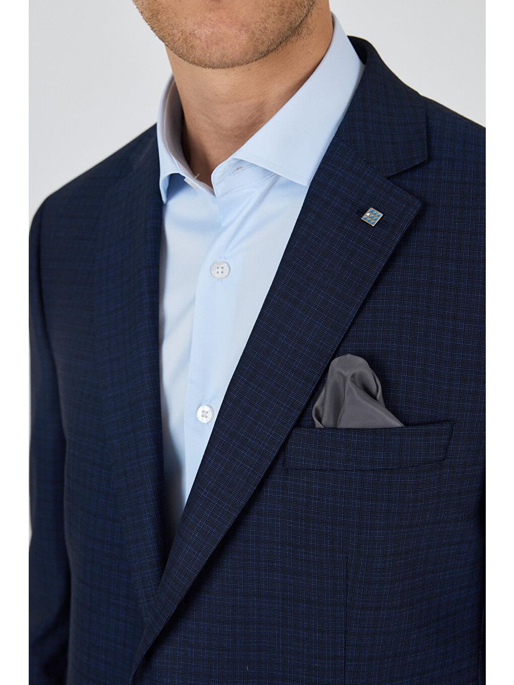 Koyu Lacivert Mono Yaka Bez Ayağı Tam Astar Esnek 4 Drop Comfort Fit Classic Ceket 1002250157-3