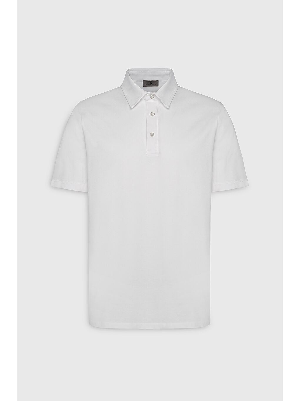 Erkek Beyaz %100 Pamuk Polo Yaka Slim Fit Dar Kesim Tişört-5