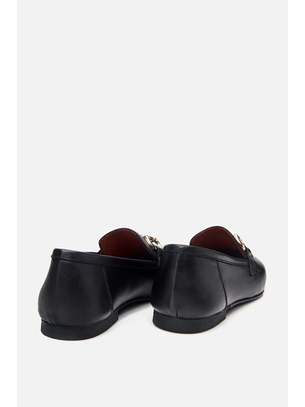 Kadın Deri Siyah Tokalı Loafer-6