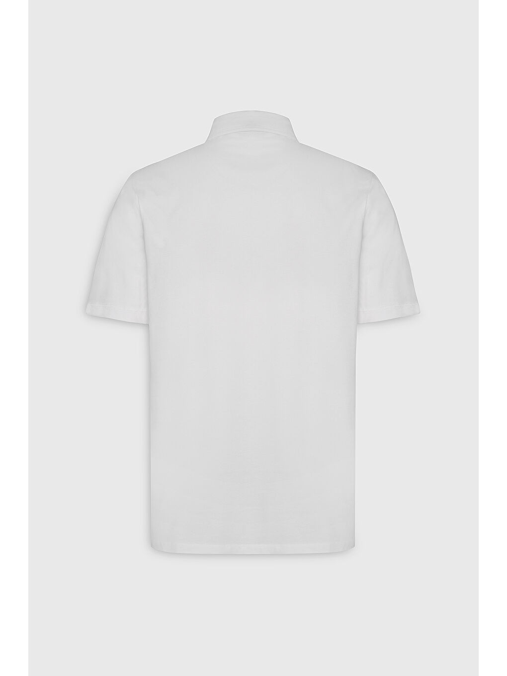 Erkek Beyaz %100 Pamuk Polo Yaka Slim Fit Dar Kesim Tişört-8