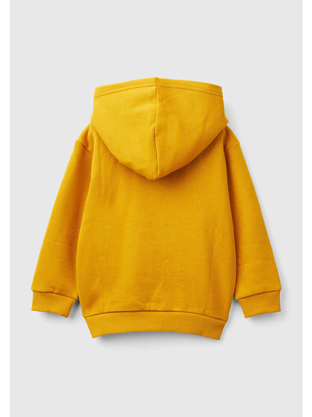 United Colors Of Benetton Erkek Çocuk Hardal Sarı Sol Göğsü Logo İşlemeli Normal Kesim Kapüşonlu Sweatshirt - 1