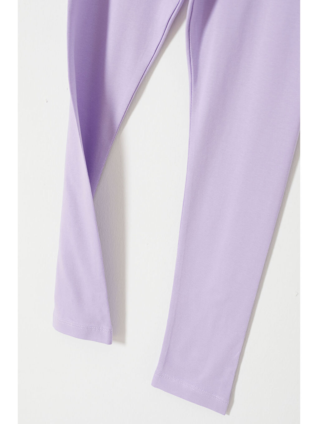 Lila Çiçek Nakış Detaylı Kız Çocuk Tayt 18310-3