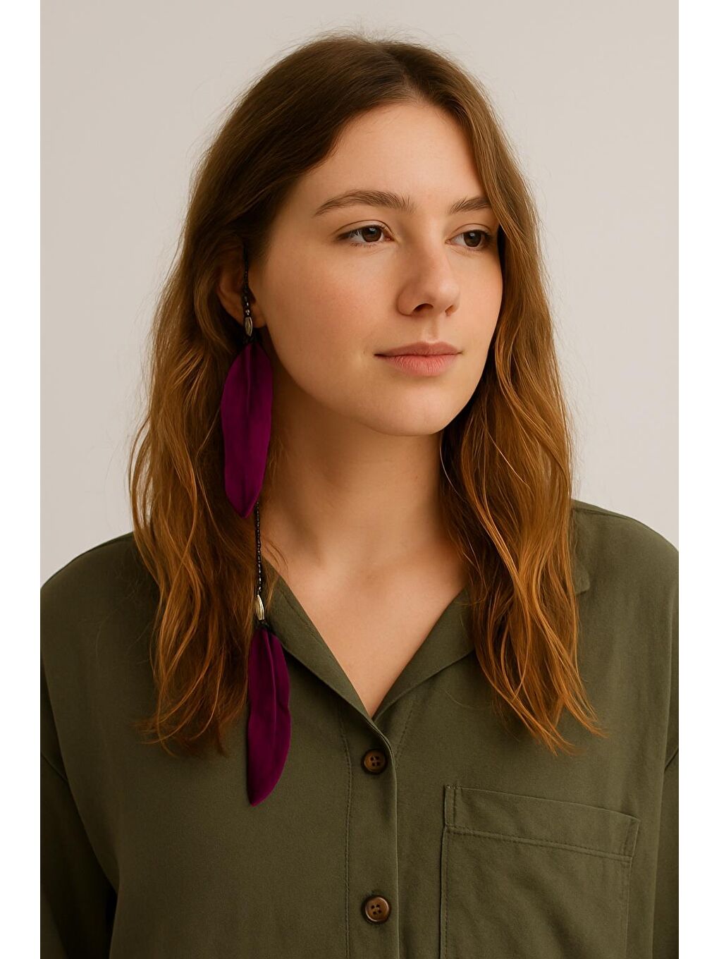 Bordo Tüylü Saç Zinciri Rasta Saç İpi