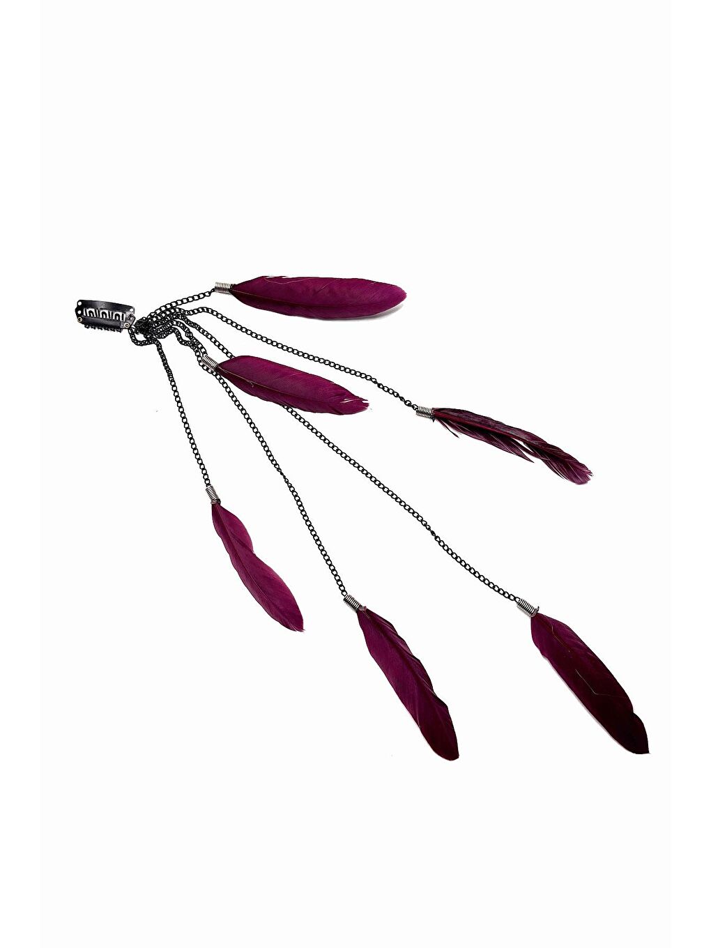 Bordo Tüylü Saç Zinciri Rasta Saç İpi-1