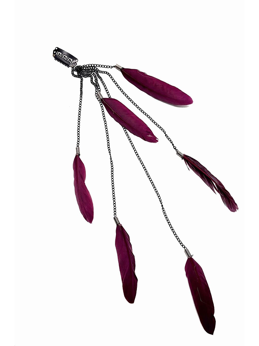 Bordo Tüylü Saç Zinciri Rasta Saç İpi-2