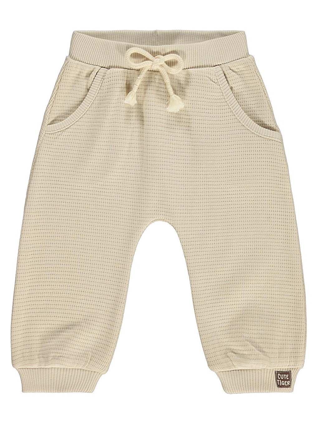 Baby Cute Tiger Etiketli 6-18 Ay Eşofman Altı - Bej