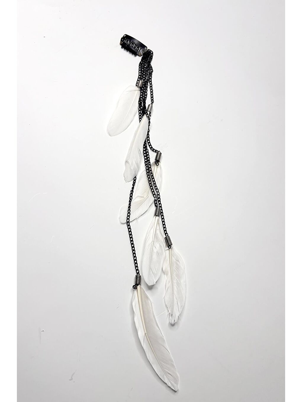 Beyaz Tüylü Saç Zinciri Rasta Saç İpi-1