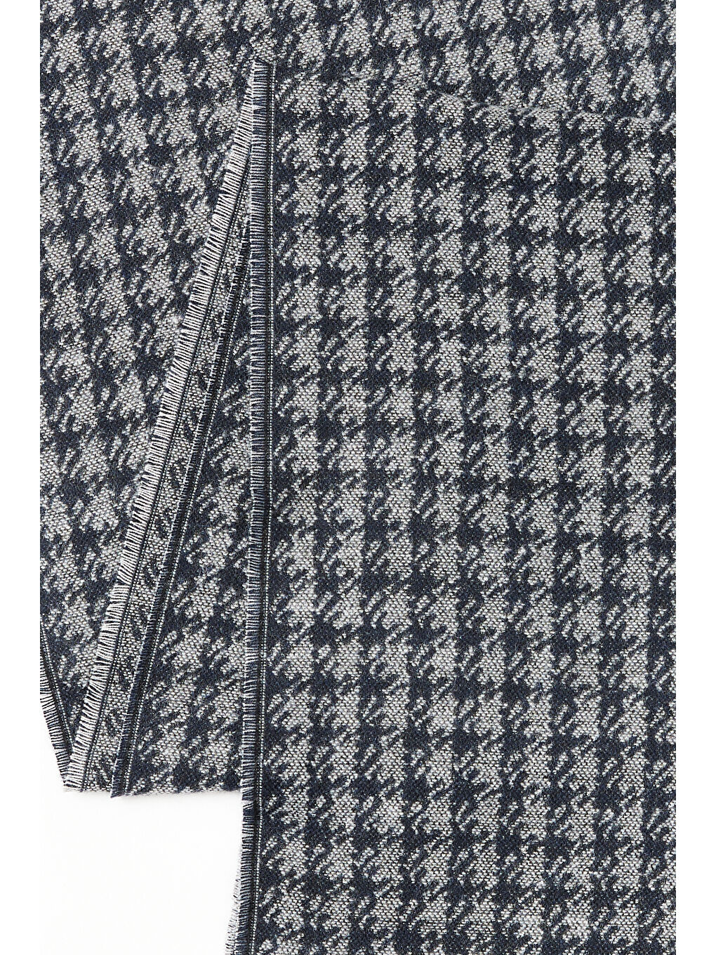 Erkek Gri-Lacivert Desenli Atkı-1