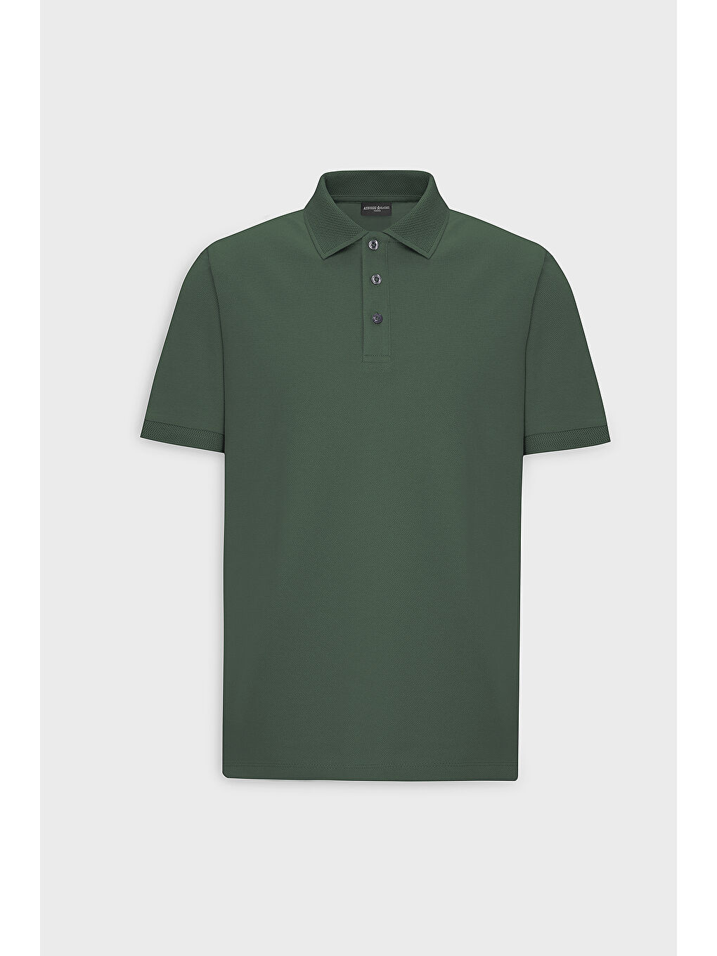 Erkek Haki Slim Fit Dar Kesim Polo Yaka %100 Pamuk Kısa Kollu Tişört-5