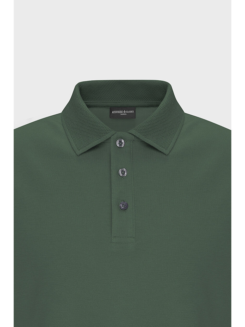 Erkek Haki Slim Fit Dar Kesim Polo Yaka %100 Pamuk Kısa Kollu Tişört-8