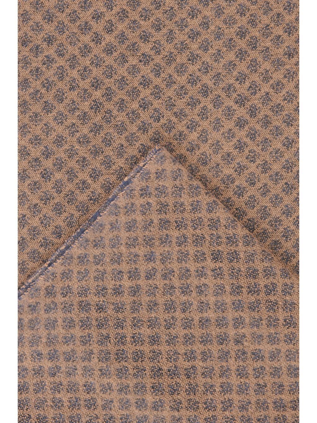 Erkek Lacivert-Kahverengi Desenli Örme Atkı-1