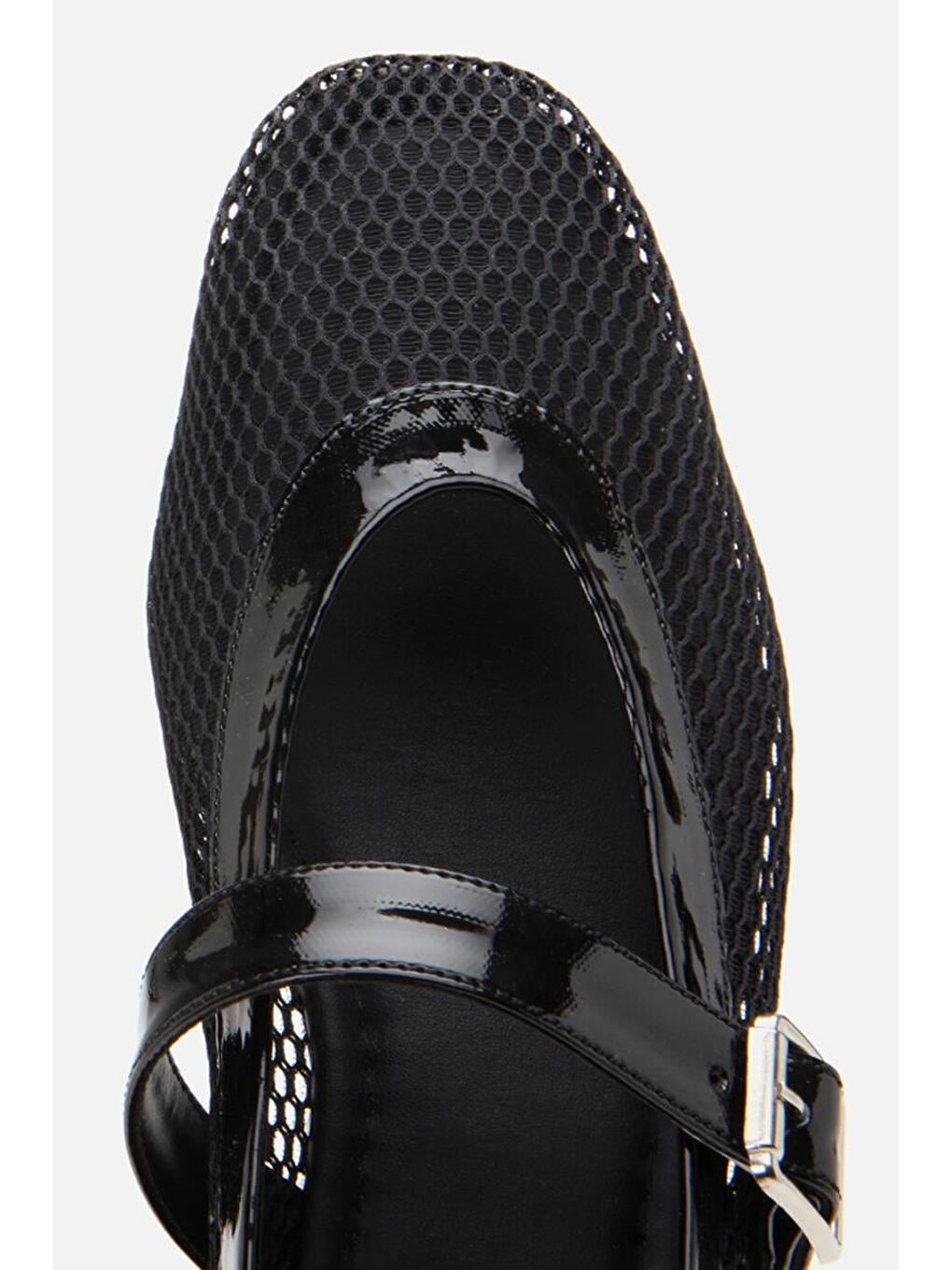 Kadın Deri Siyah Fileli Babet-4