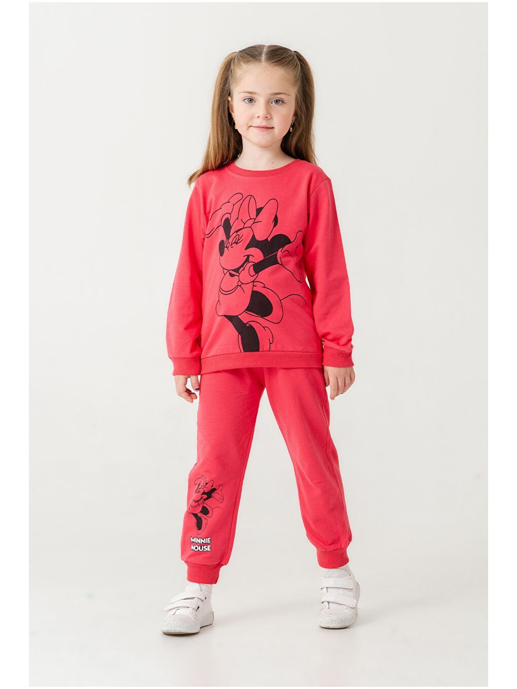 Fuşya Kız Çocuk Minnie Mouse Baskılı Mevsimlik Eşofman Takımı