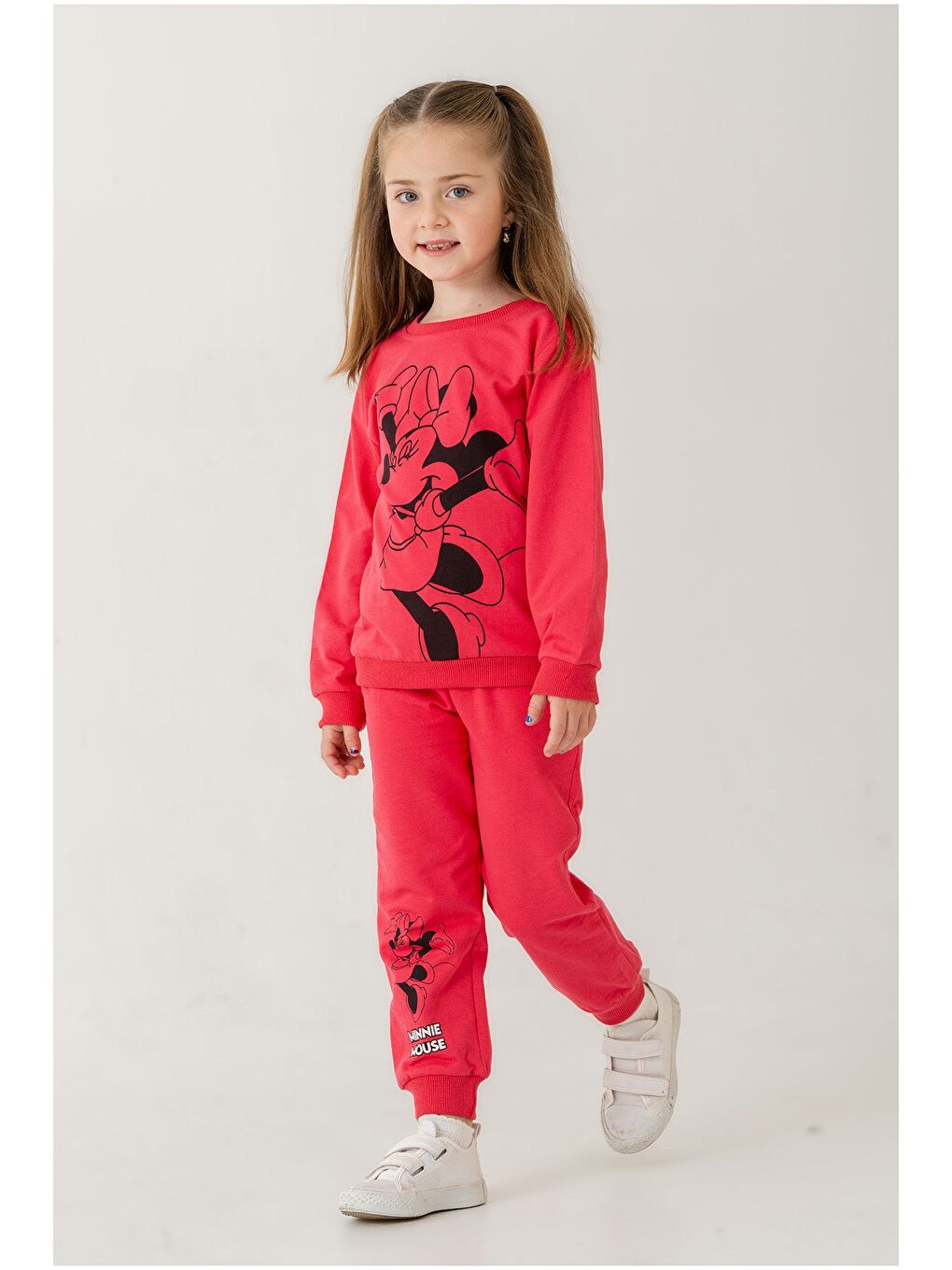 Fuşya Kız Çocuk Minnie Mouse Baskılı Mevsimlik Eşofman Takımı-2