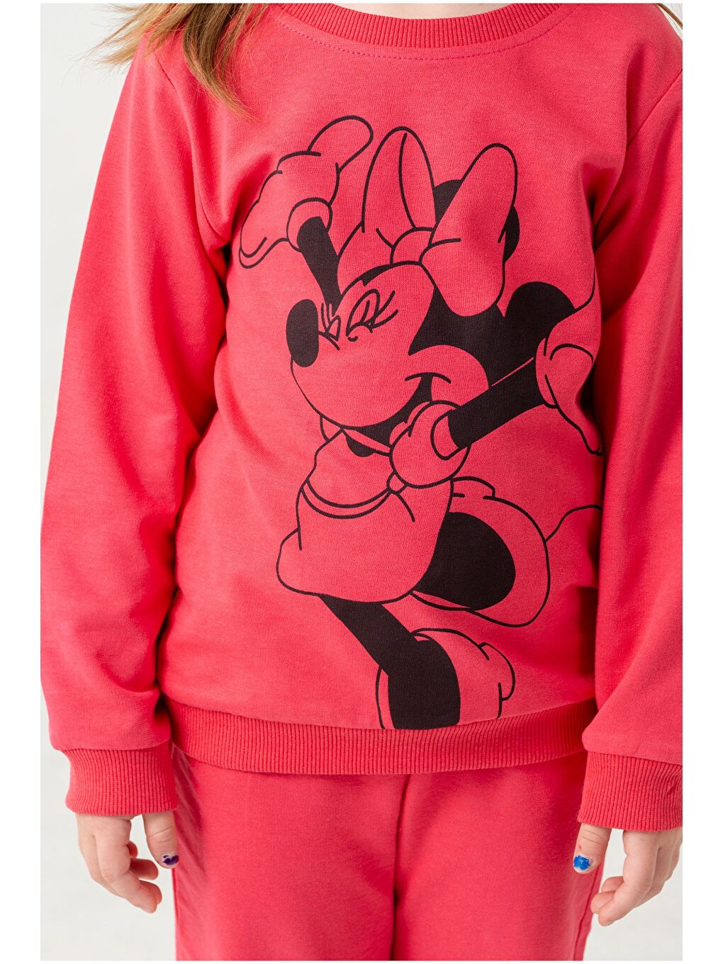 Fuşya Kız Çocuk Minnie Mouse Baskılı Mevsimlik Eşofman Takımı-3
