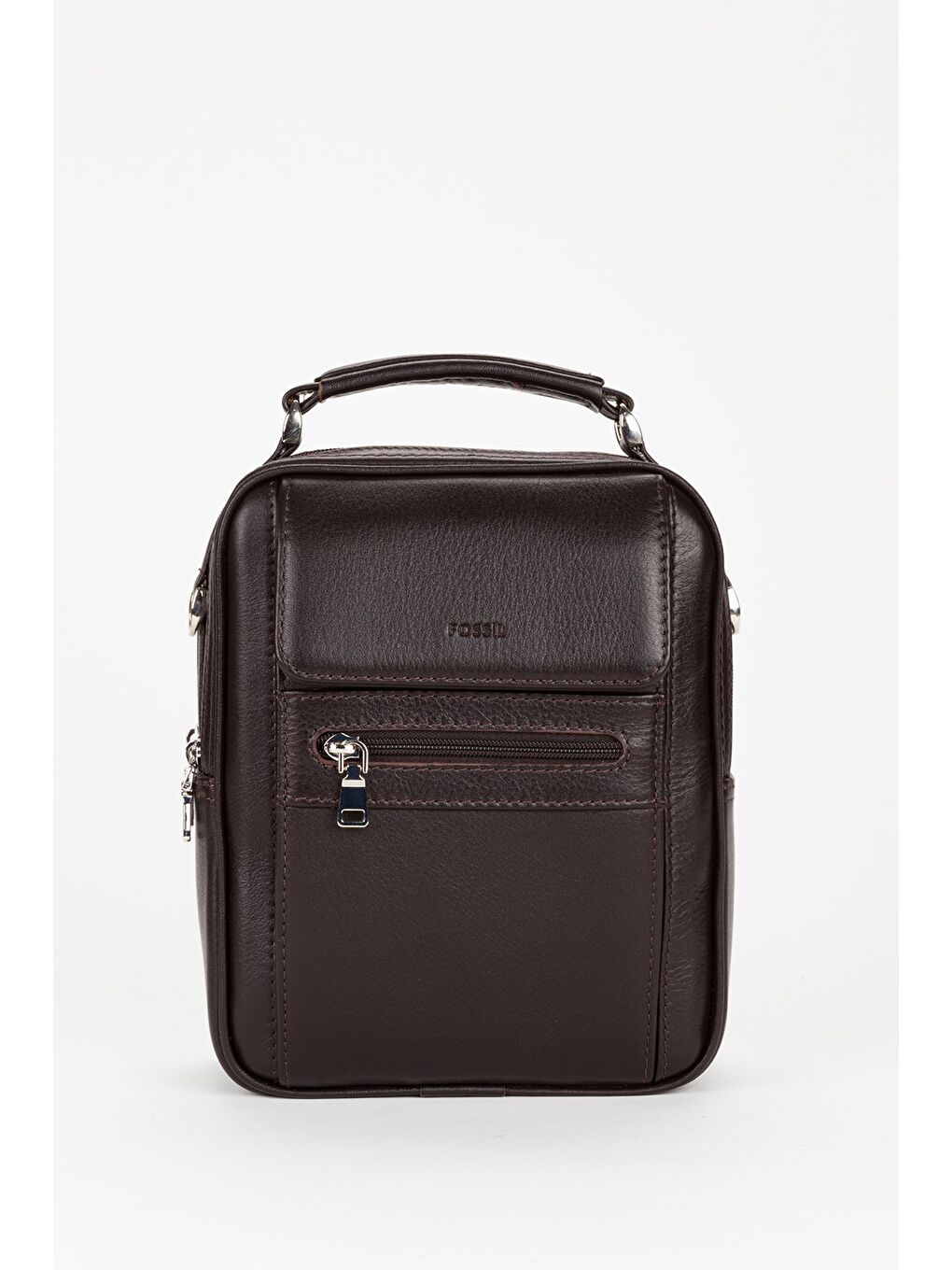 Kahverengi %100 Hakiki Deri Erkek Orta Boy El ve Çapraz Omuz Çantası