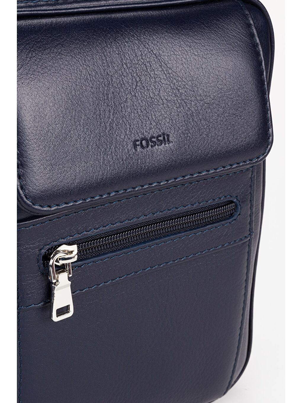 Lacivert %100 Hakiki Deri Erkek Orta Boy El ve Çapraz Omuz Çantası-4