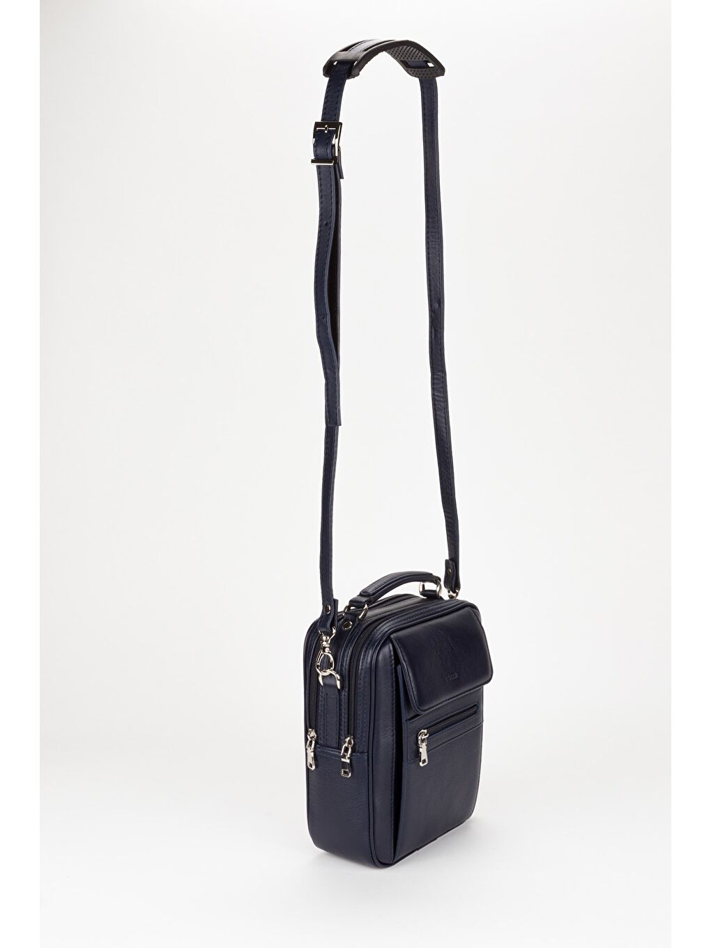 Lacivert %100 Hakiki Deri Erkek Orta Boy El ve Çapraz Omuz Çantası-6