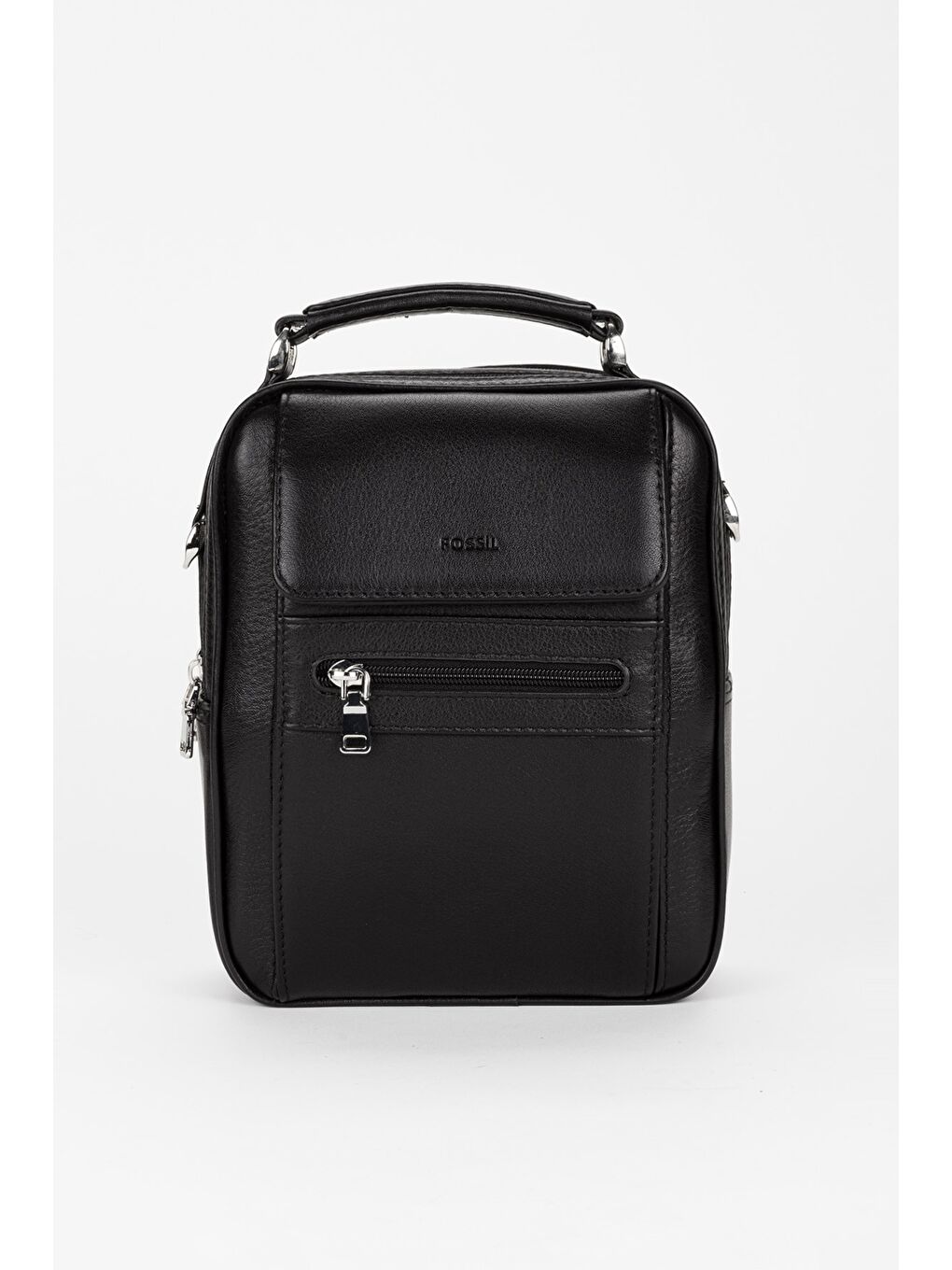 Siyah %100 Hakiki Deri Erkek Orta Boy El ve Çapraz Omuz Çantası