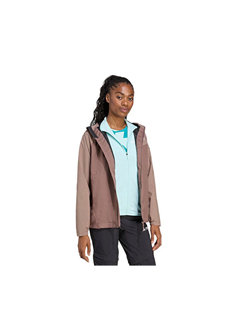 Mor W Terrex Mt 2l Rain Jk Kadın Outdoor Yağmurluk Jn0857 Kahverengi-2