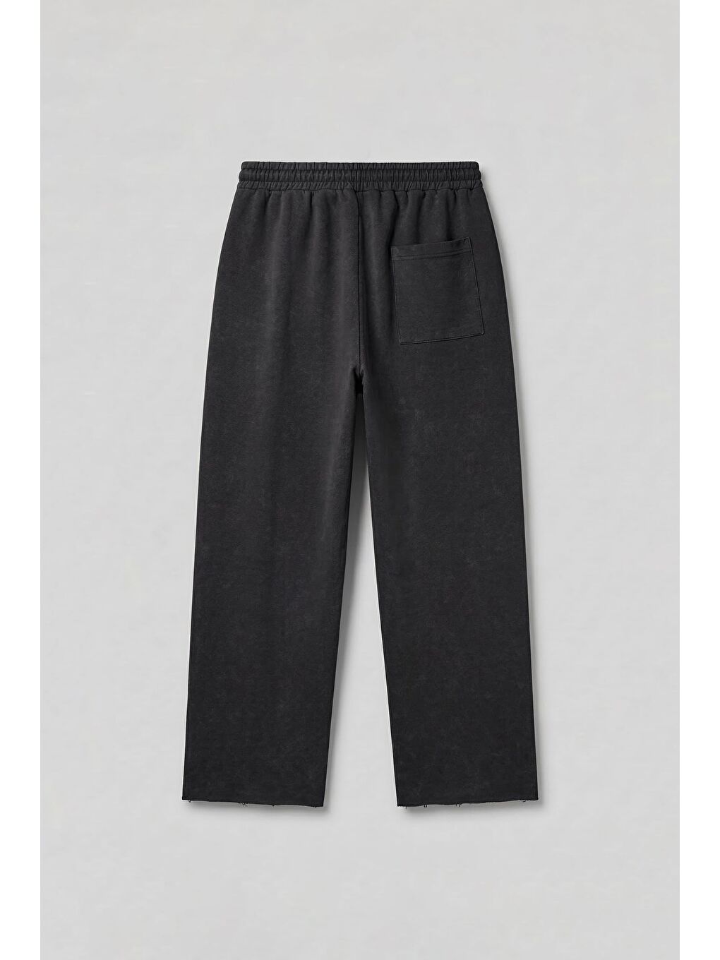 Erkek Baggy Fit Vintage Yıkamalı 08 Baskılı Eşofman Altı Siyah-1