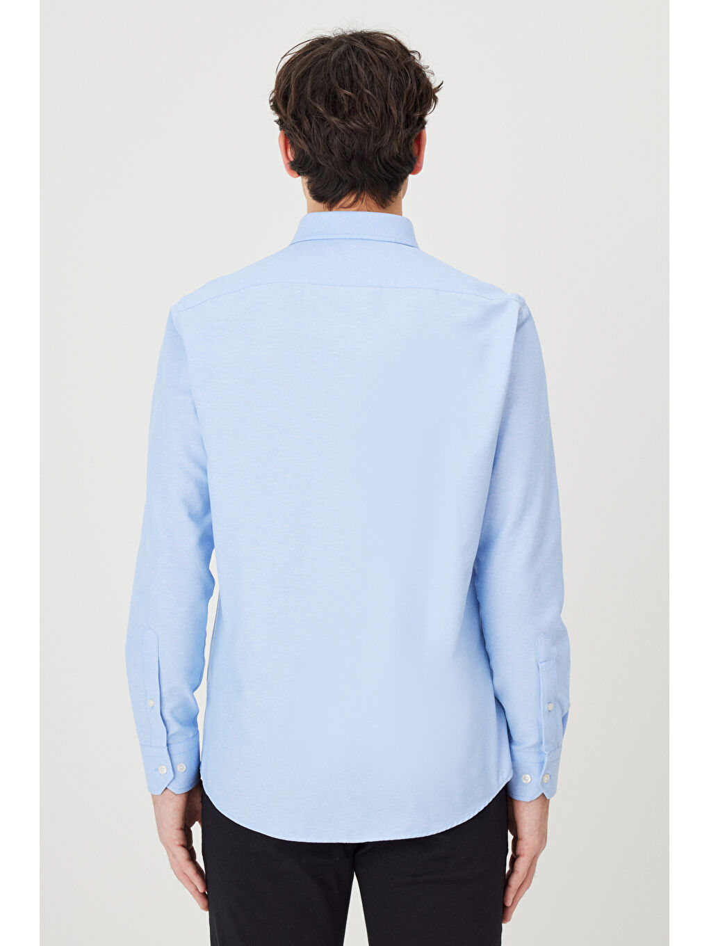 Erkek Mavi-Siyah 2'li Pamuklu Kolay Ütülenebilir Slim Fit Dar Kesim Oxford Gömlek Paketi-10